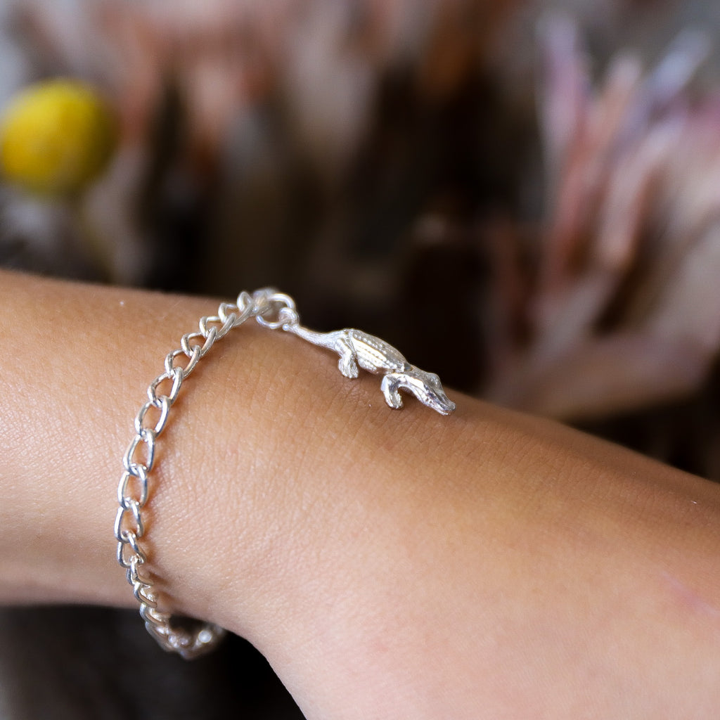 Sterling Silver Charm <br> Crocodile