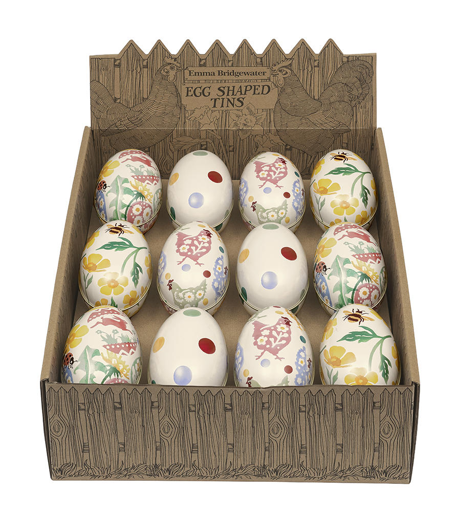 Emma Bridgewater Egg Shape Tin <br> 4 Assorted