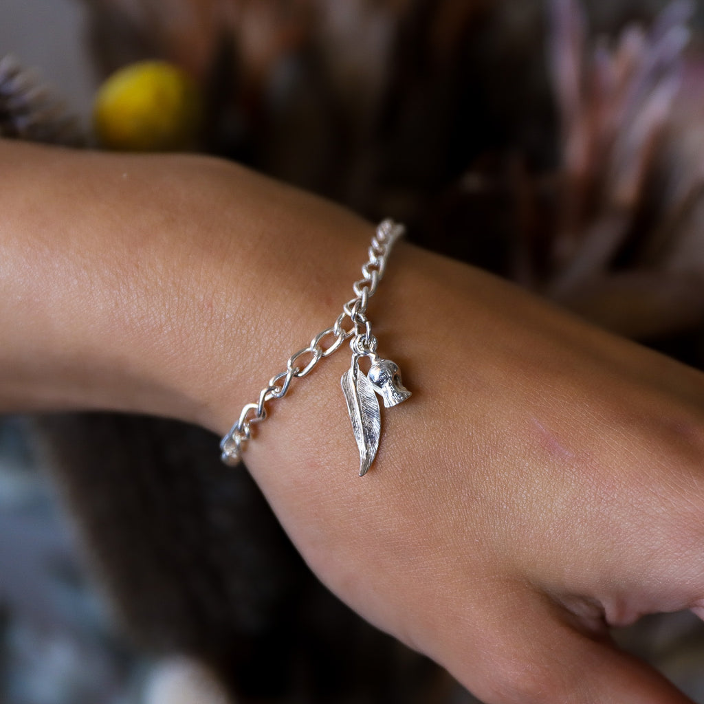 Sterling Silver Charm <br> Gumleaf & Gumnut