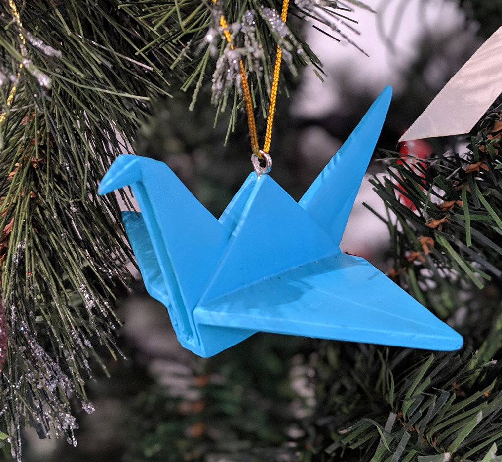 Cure Brain Cancer <br>Blue Crane Ornament