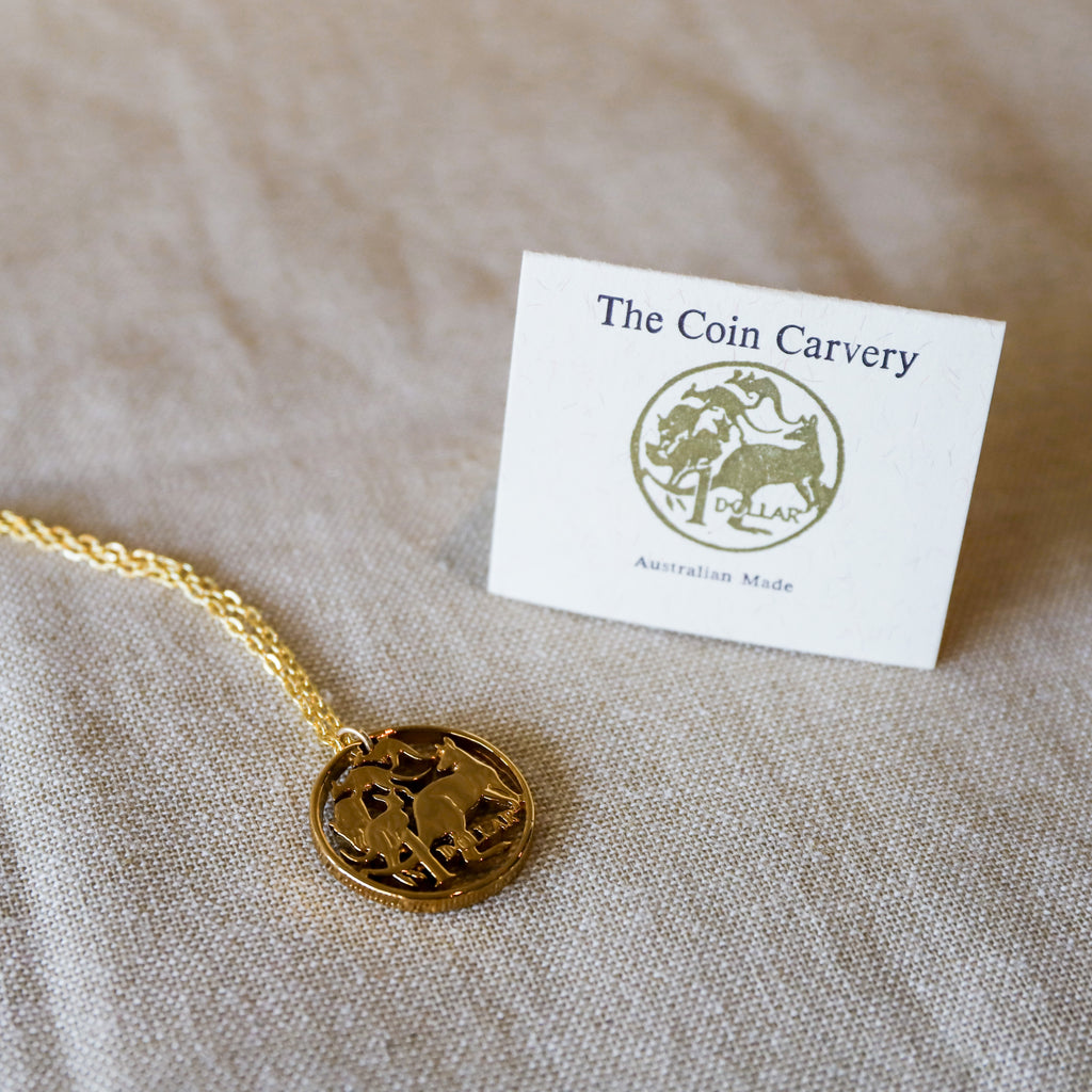 Handcrafted Dollar Necklace <br> 14ct Gold Plated