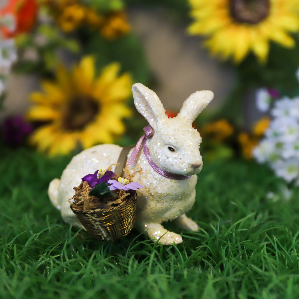 Katherine's Collection <br> Easter <br> Hare with Double Flower Basket