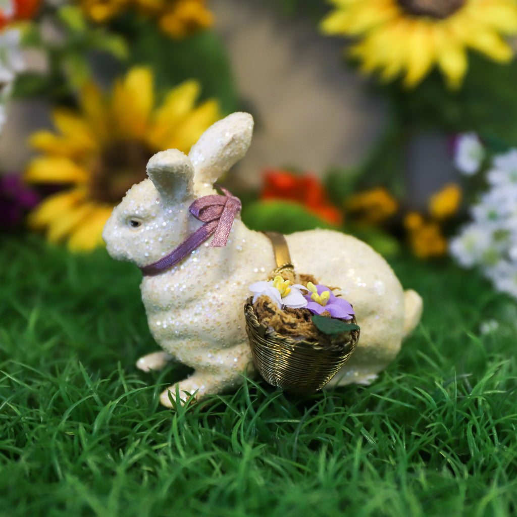 Katherine's Collection <br> Easter <br> Hare with Double Flower Basket