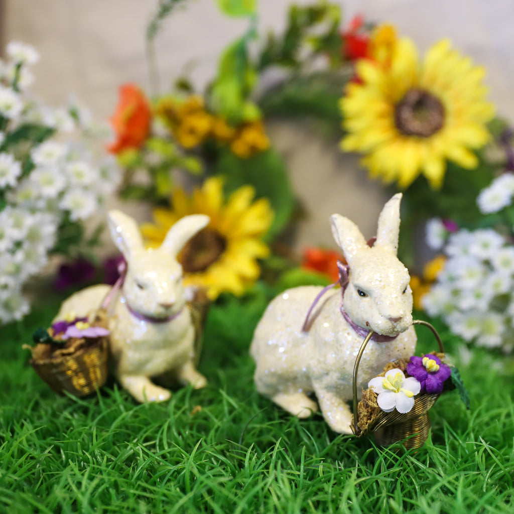 Katherine's Collection <br> Easter <br> Hare with Double Flower Basket