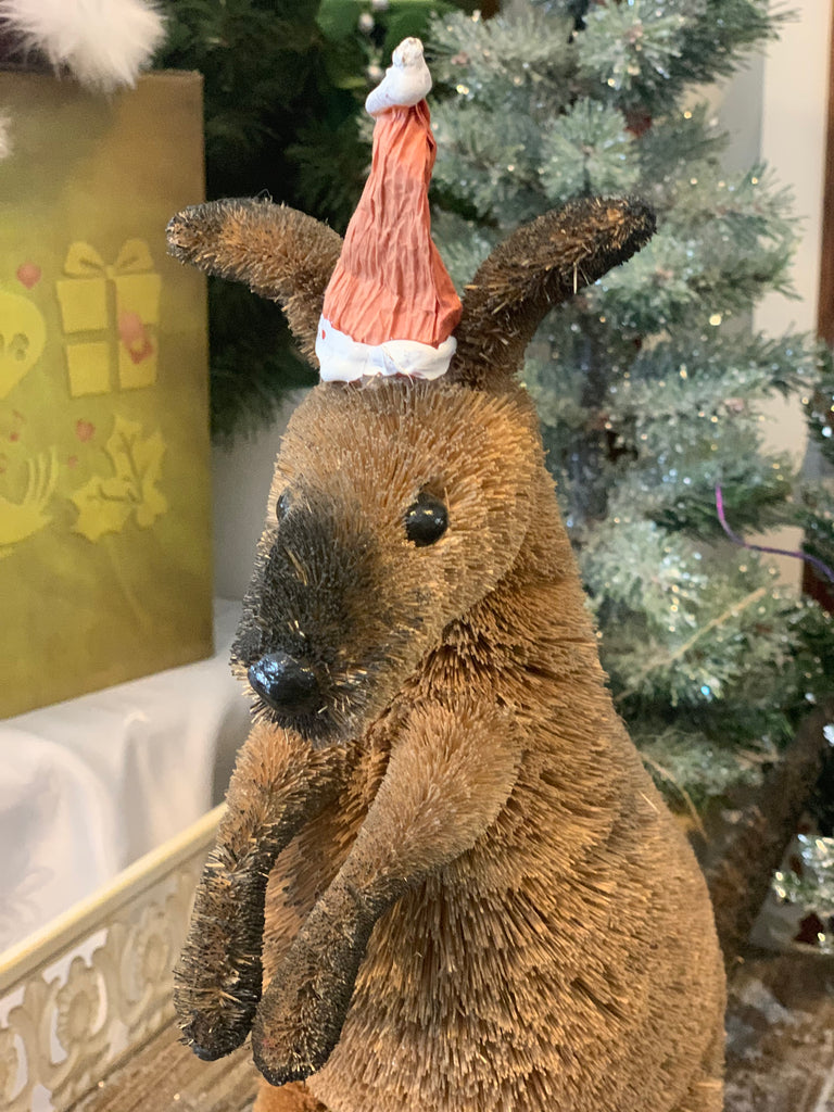 Bristlebrush Designs <br> Kangaroo with Santa Hat