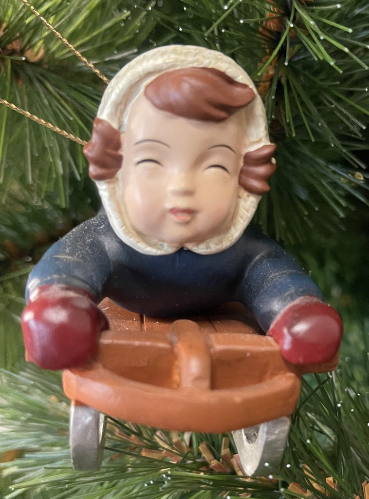 SALE <br> Midwest <BR> Hanging Ornament <BR> Child Sledding