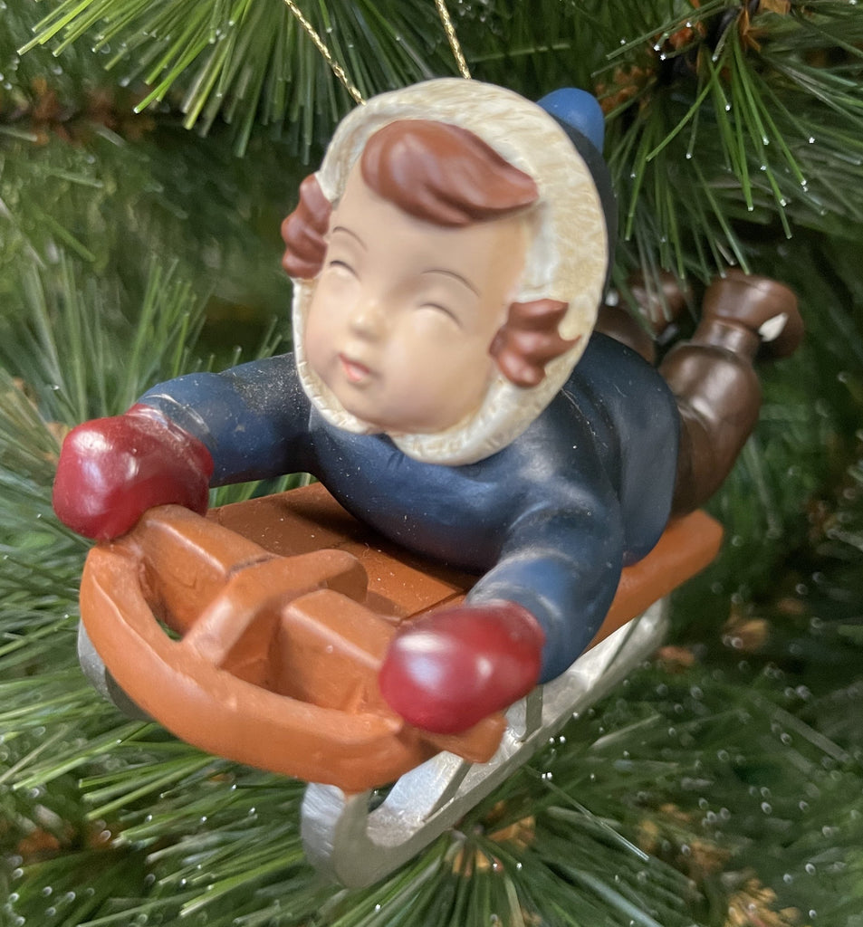 SALE <br> Midwest <BR> Hanging Ornament <BR> Child Sledding