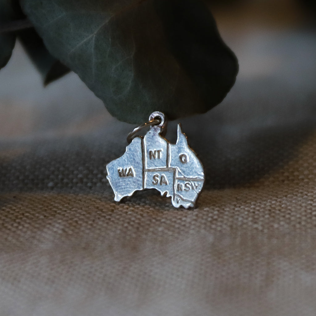 Sterling Silver Charm <br> Map of Australia