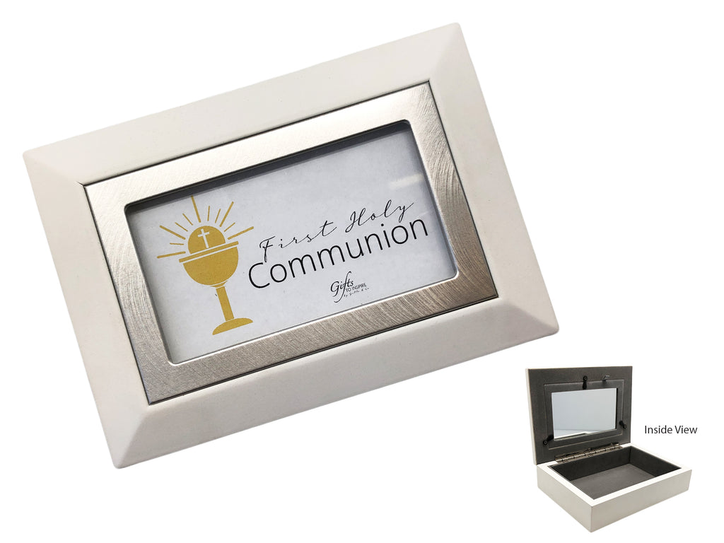 Communion Keepsake Box <br> Silver