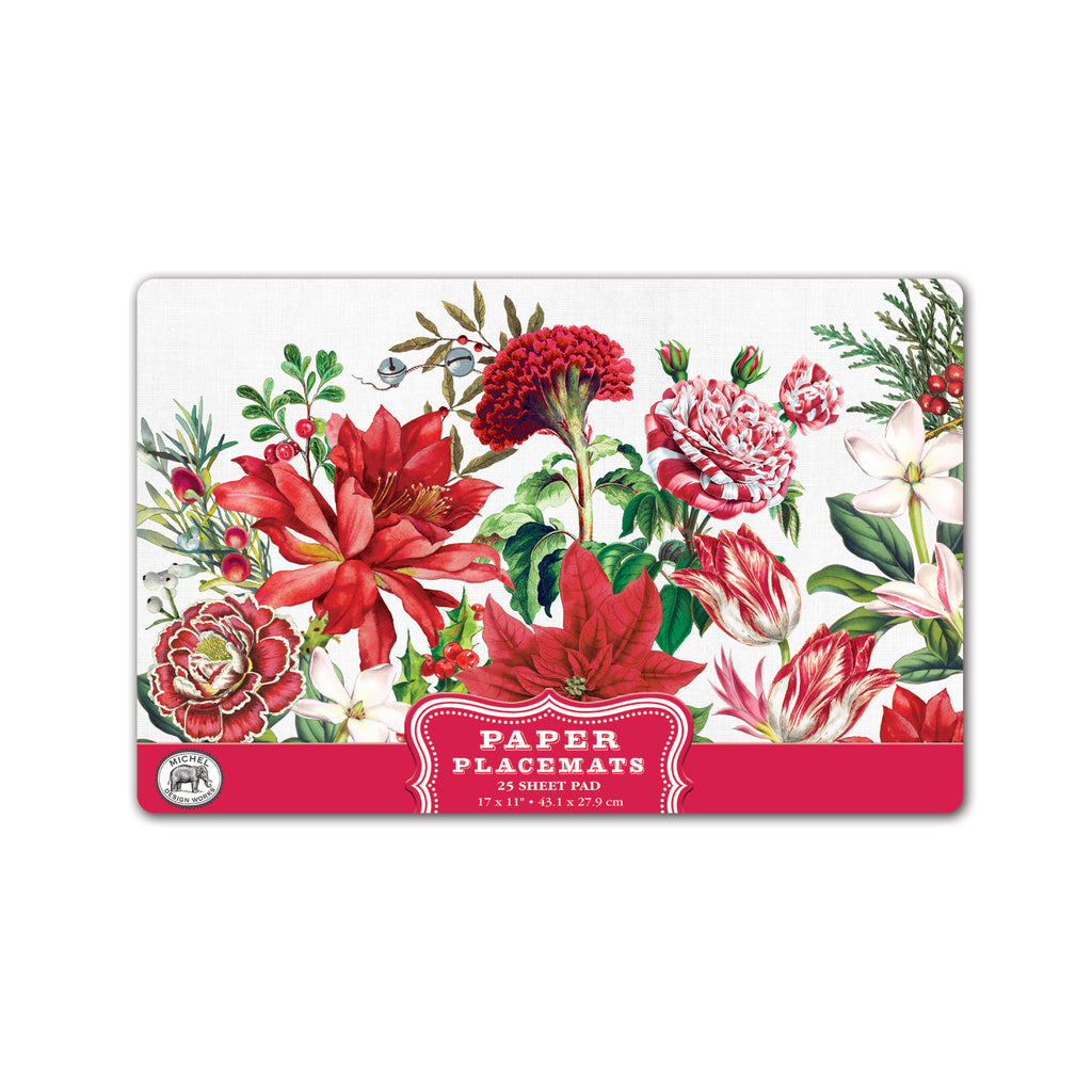 Michel Design Works <br> Paper Placemats <br> Christmas Bouquet