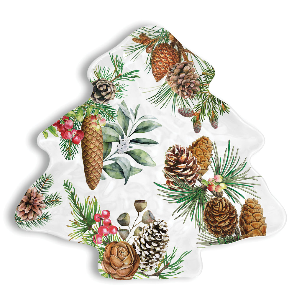 Michel Design Works <br> Melamine Tree Plate <br> White Spruce