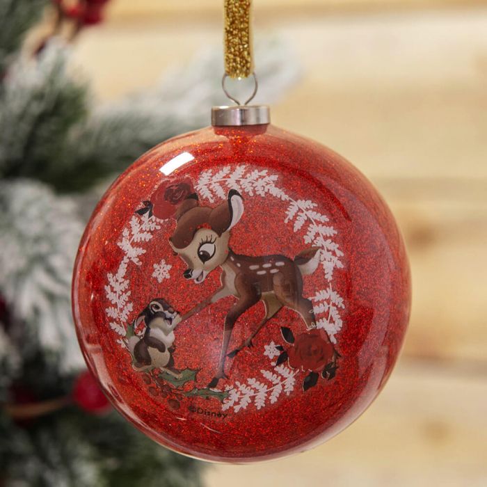 Bambi Christmas <br> Glitter Baubles (Set of 7)