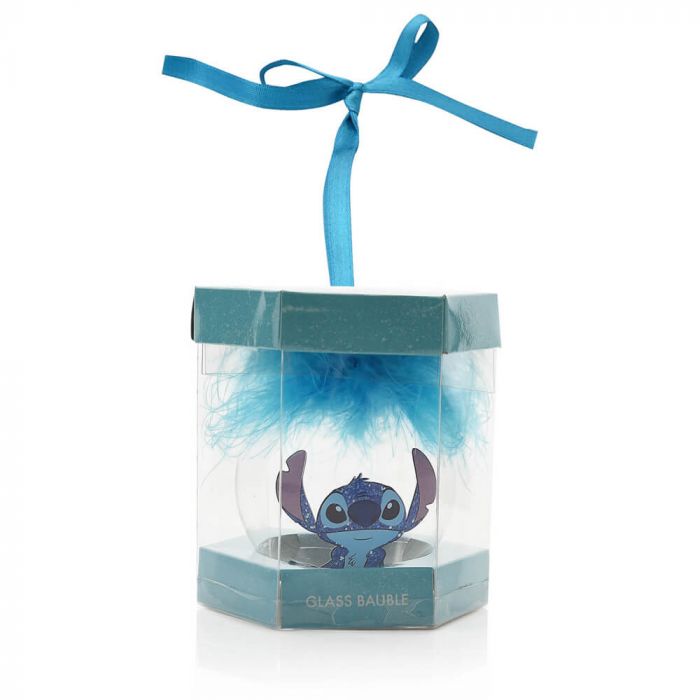 Disney Christmas <br> Feather Glass Bauble <br> Stitch