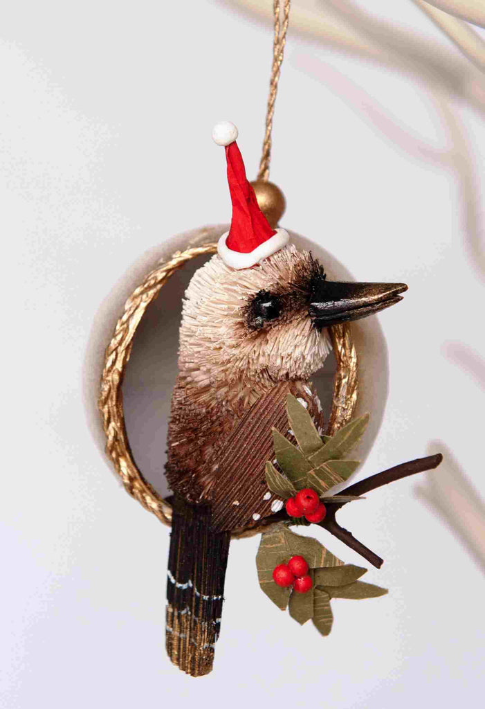 Bristlebrush Designs <br>Hanging Decoration <br> Christmas Bauble - Kookaburra