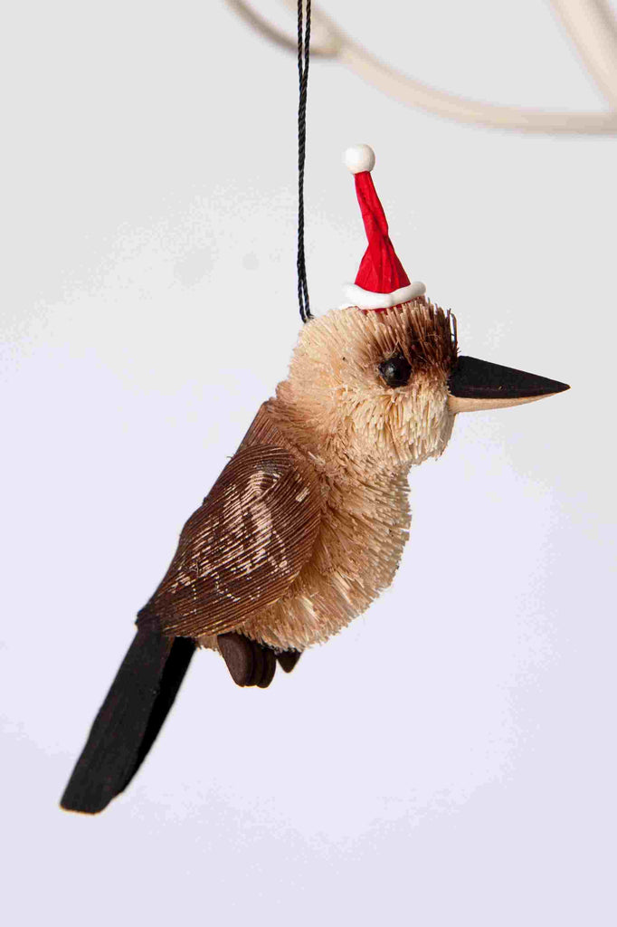 Bristlebrush Designs <br> Kookaburra with Santa Hat