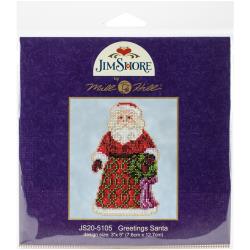 Jim Shore <br> Cross Stitch <br> Greetings Santa