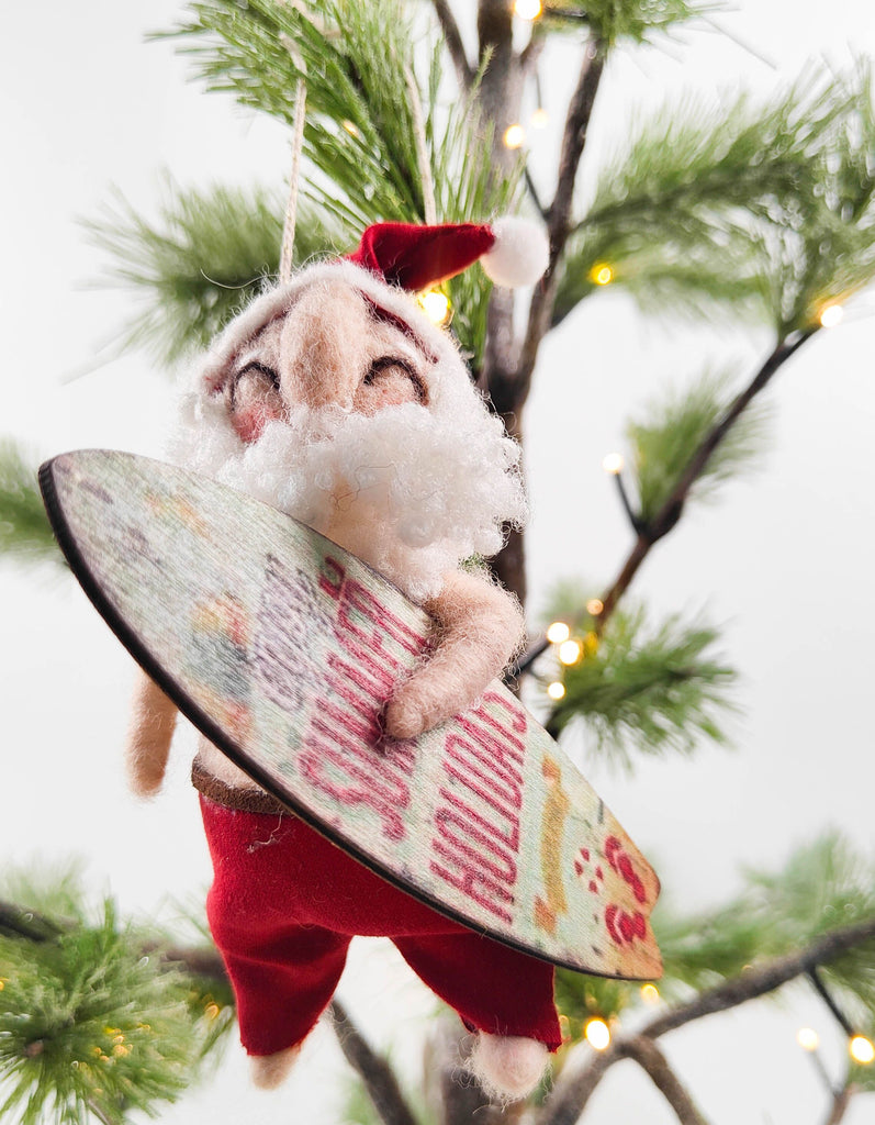 Summer Santa with Surfboard <br> Hanging Decoration