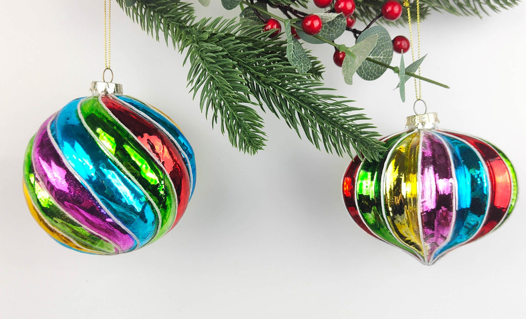 Swirly Glass Bauble & Onion <br> Colourful 10