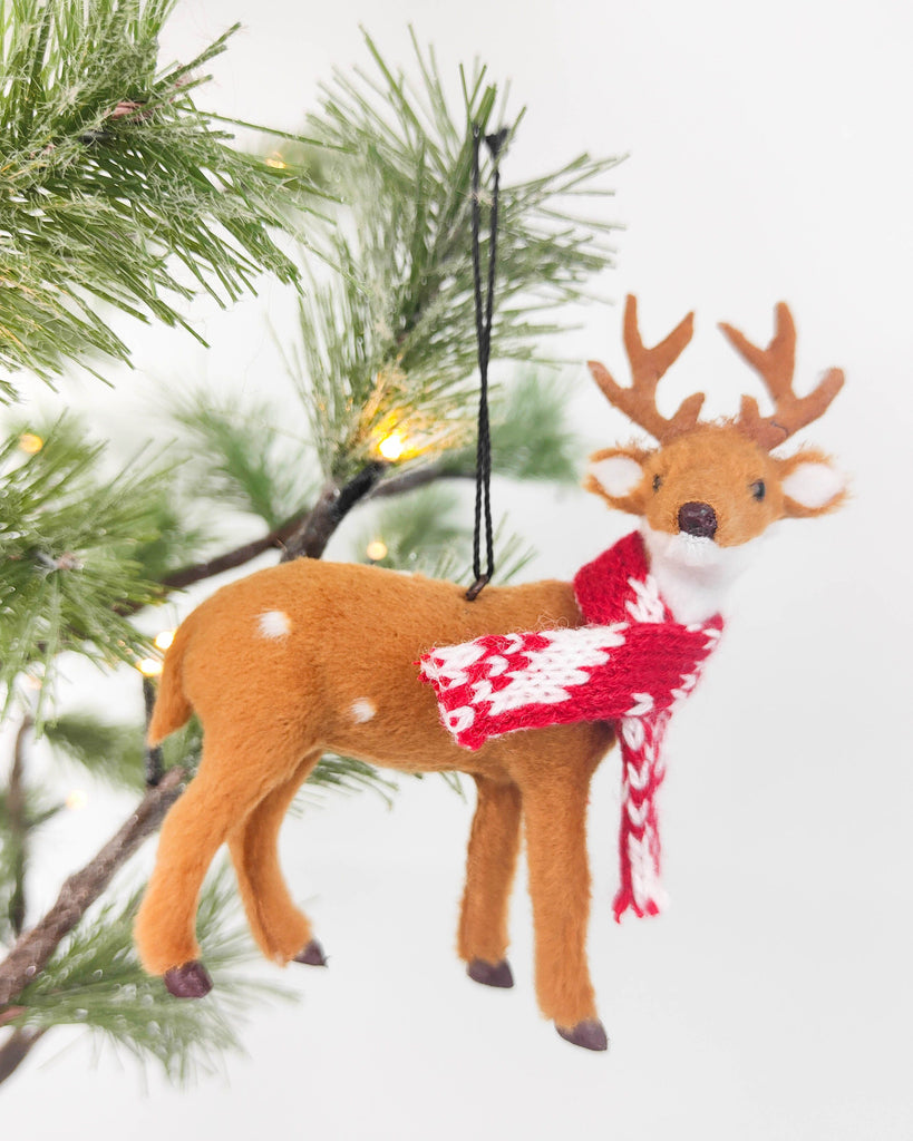 Reindeer with Scarf <br> Hanging Decoration