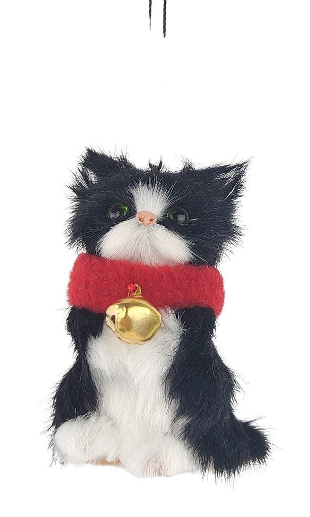 Cat with Bells Black <br> Hanging Decoration