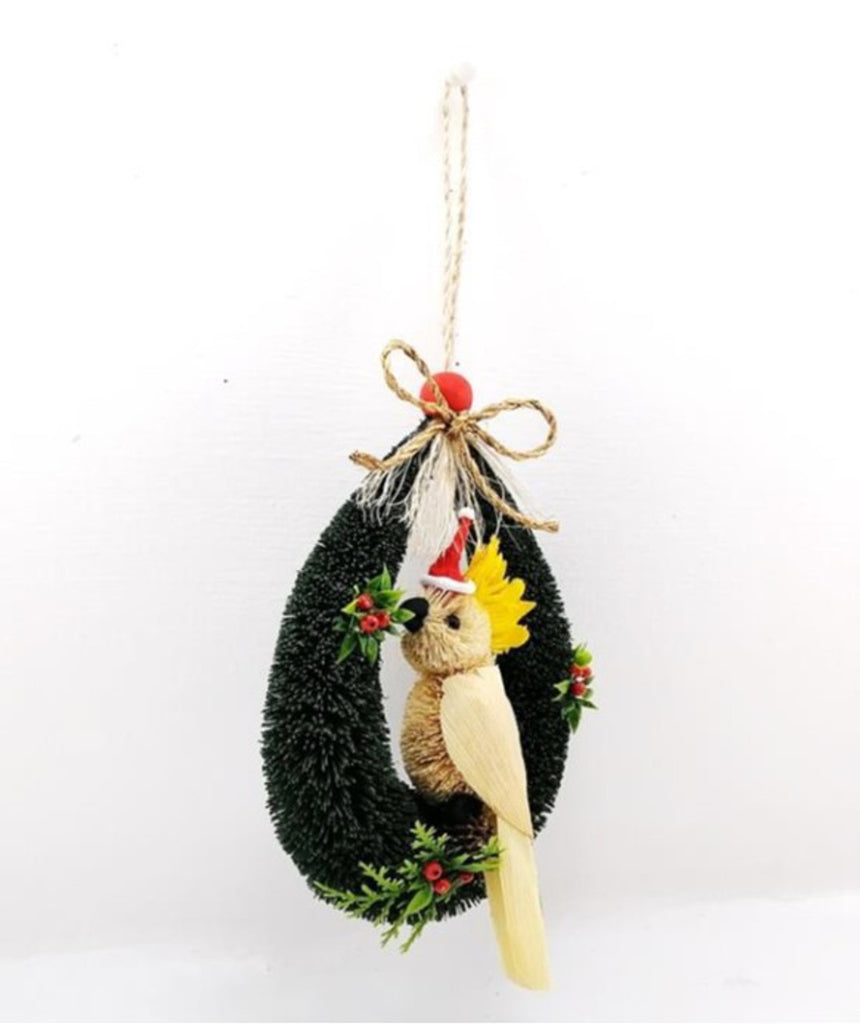 Bristlebrush Designs <br> Christmas Decoration <br> Cockatoo Door Loop Hanger