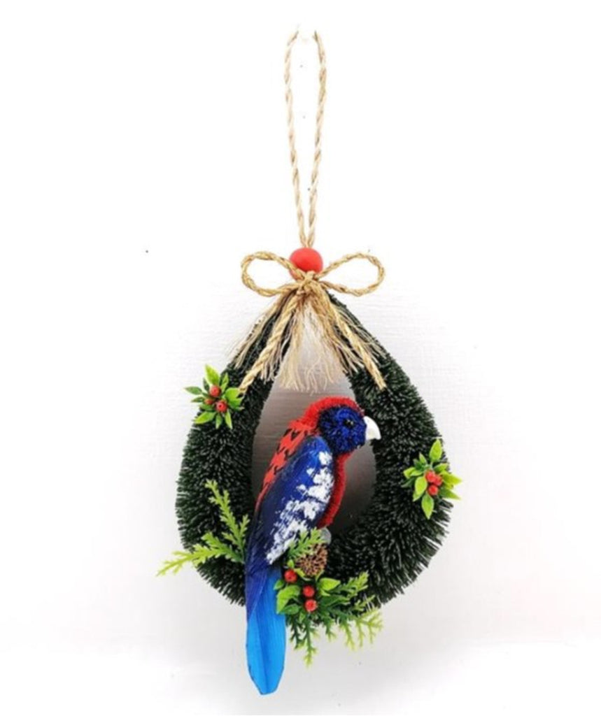 Bristlebrush Designs <br> Christmas Decoration <br> Crimson Rosella Door Loop Hanger