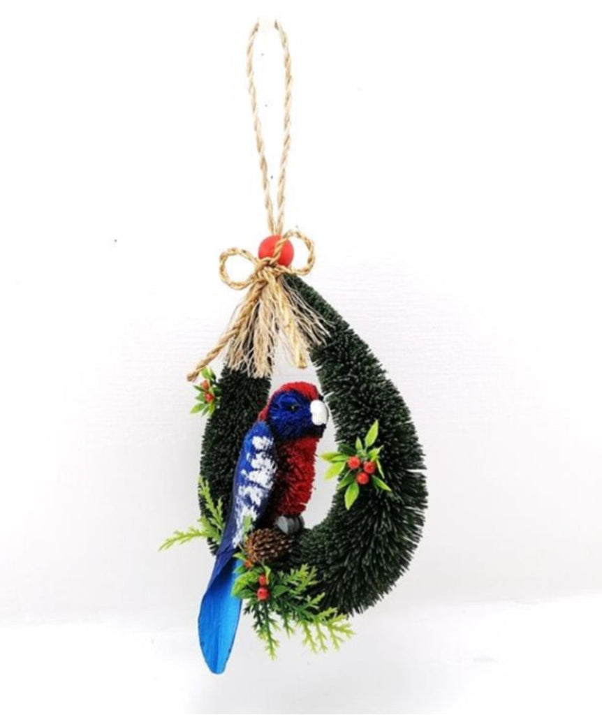 Bristlebrush Designs <br> Christmas Decoration <br> Crimson Rosella Door Loop Hanger